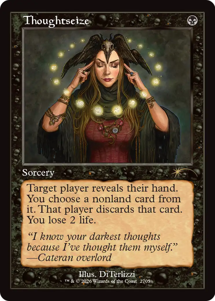 Thoughtseize (2705) (Retro Frame) [Secret Lair Drop Series] | Gamers Paradise