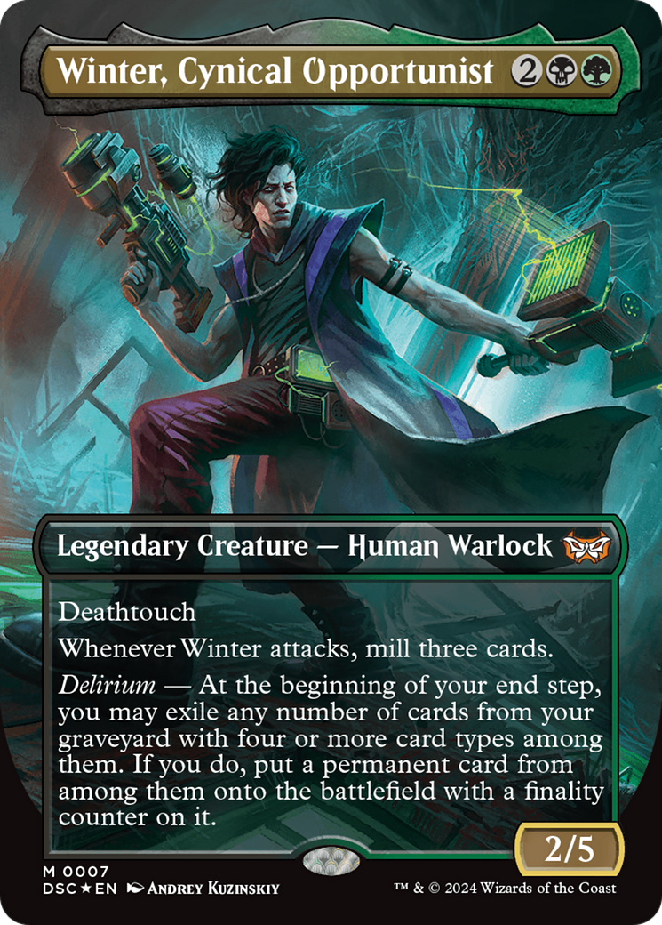 Winter, Cynical Opportunist (Borderless) [Duskmourn: House of Horror Commander] | Gamers Paradise