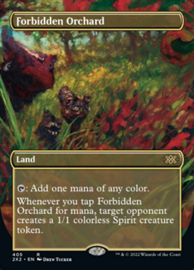 Forbidden Orchard (Borderless Alternate Art) [Double Masters 2022] | Gamers Paradise