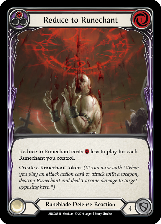 Reduce to Runechant (Red) [ARC088-R] (Arcane Rising)  1st Edition Normal | Gamers Paradise