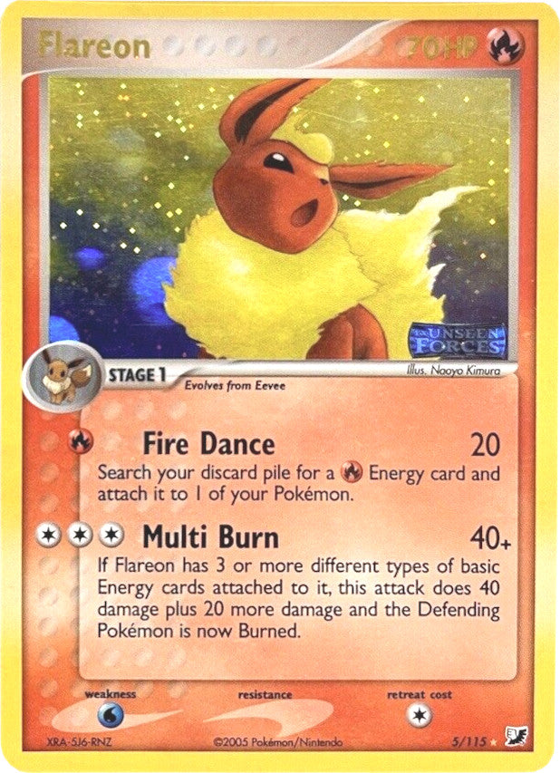 Flareon (5/115) (Stamped) [EX: Unseen Forces] | Gamers Paradise