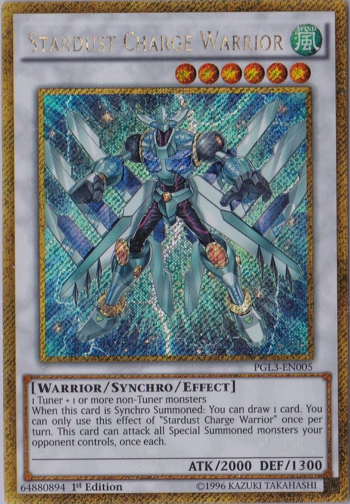 Stardust Charge Warrior [PGL3-EN005] Gold Secret Rare | Gamers Paradise