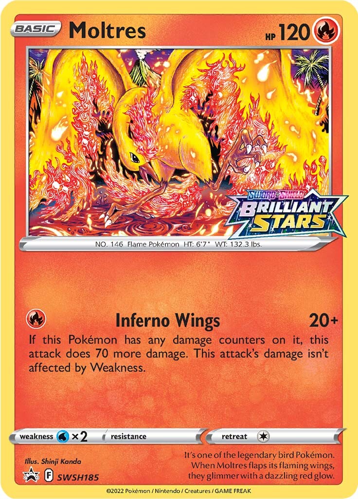 Moltres (SWSH185) (Prerelease Promo) [Sword & Shield: Black Star Promos] | Gamers Paradise