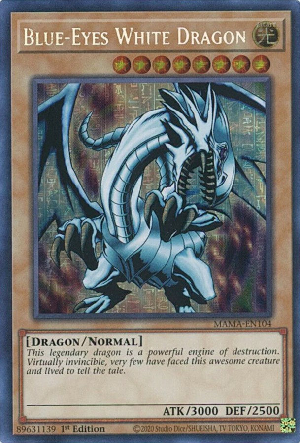 Blue-Eyes White Dragon [MAMA-EN104] Secret Pharaoh's Rare | Gamers Paradise