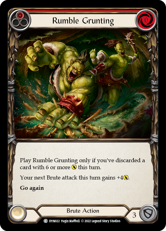 Rumble Grunting (Red) [DYN022] (Dynasty)  Rainbow Foil | Gamers Paradise