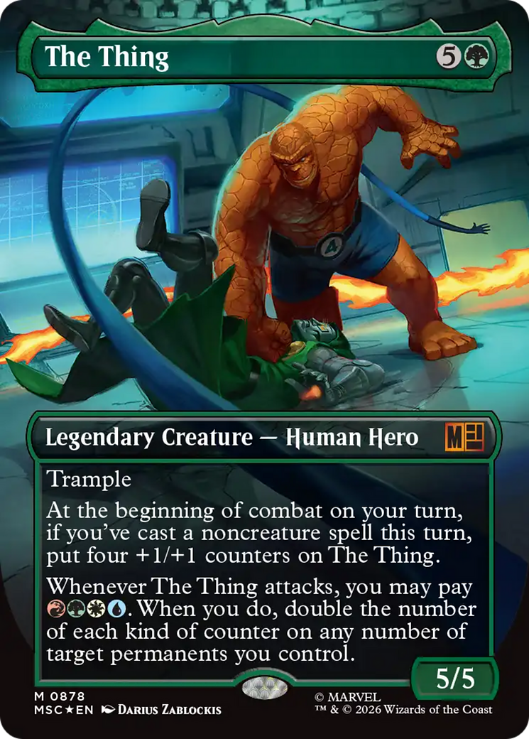 The Thing (Borderless) (Surge Foil) [Marvel Super Heroes Commander] | Gamers Paradise