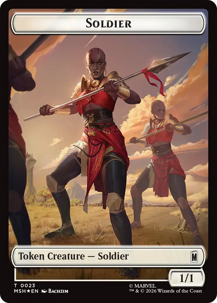 Copy // Soldier Double-Sided Token (Surge Foil) [Marvel Super Heroes Commander Tokens] | Gamers Paradise