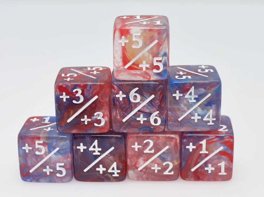 +1/+1 Primary Colored Marble Counters for Magic - Set of 8 | Gamers Paradise