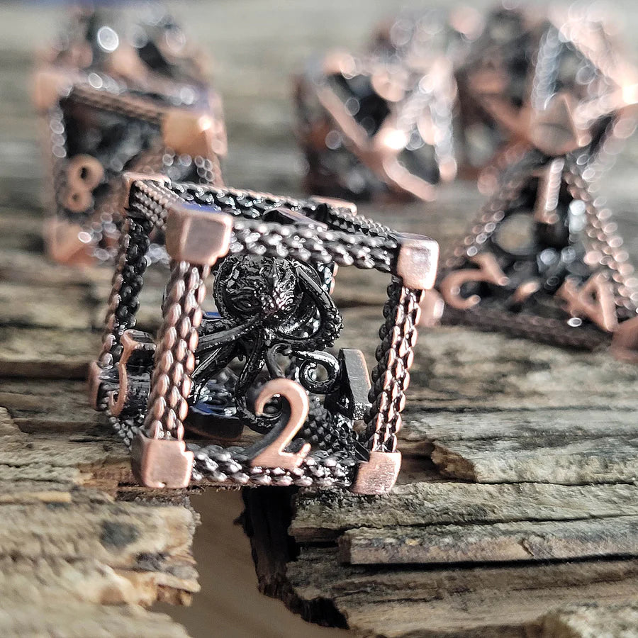 Deep Dreamer Copper Hollow Metal RPG Dice Set | Gamers Paradise