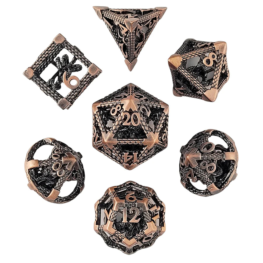 Deep Dreamer Copper Hollow Metal RPG Dice Set | Gamers Paradise