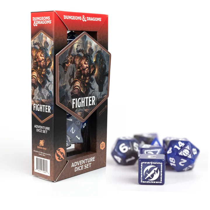 Dungeons & Dragons Adventure Dice Set - Fighter: Blue | Gamers Paradise