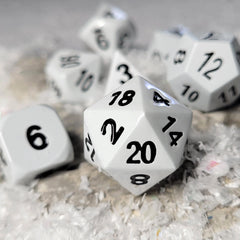 Ghost Set of 7 Metal Dice | Gamers Paradise