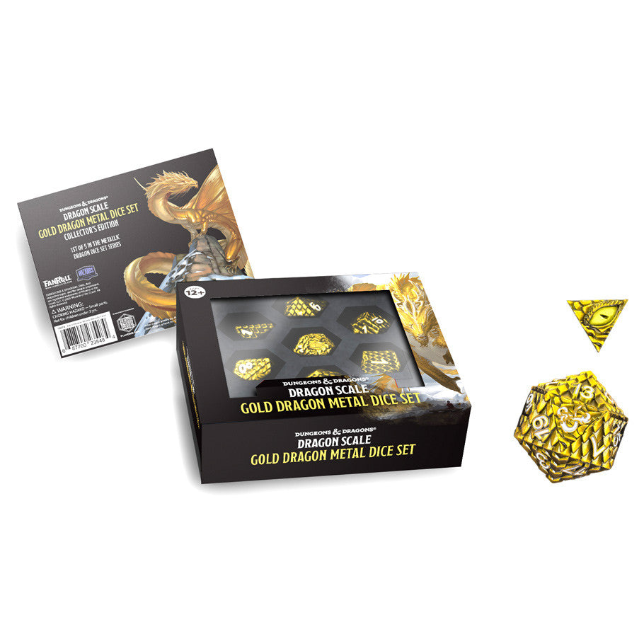 FANROLL D&D Dragon Scale Metal Dice Set: Gold | Gamers Paradise