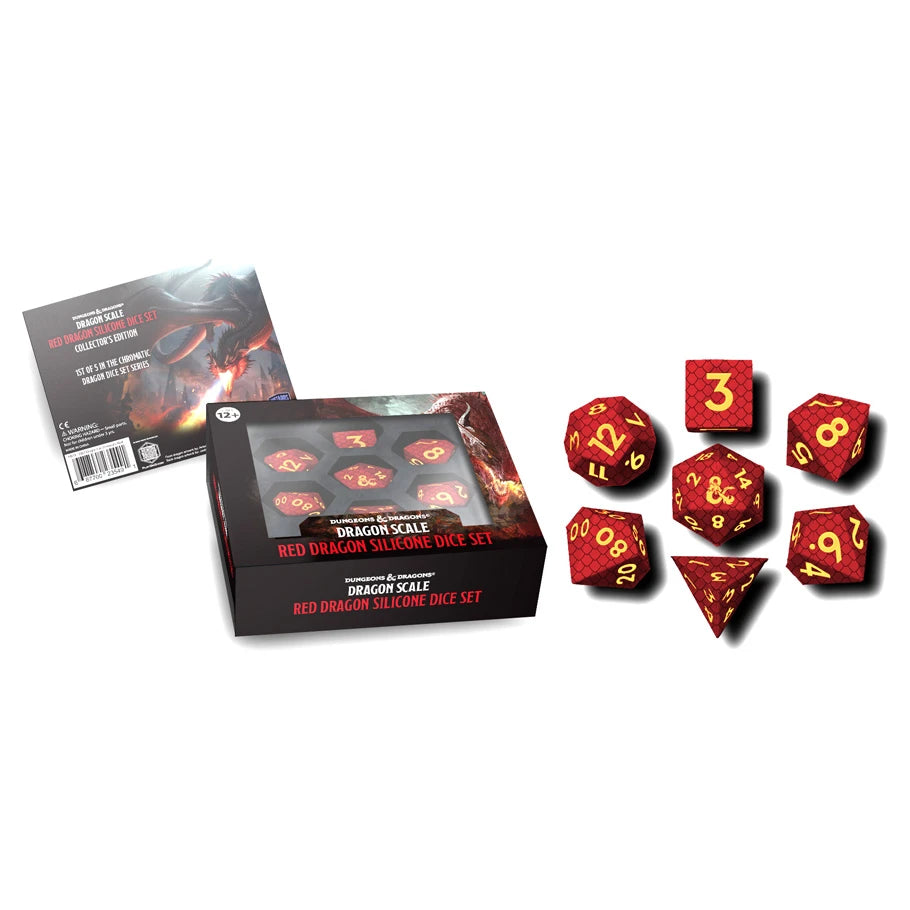 D&D Dragon Scale Silicone Dice Set: Red | Gamers Paradise