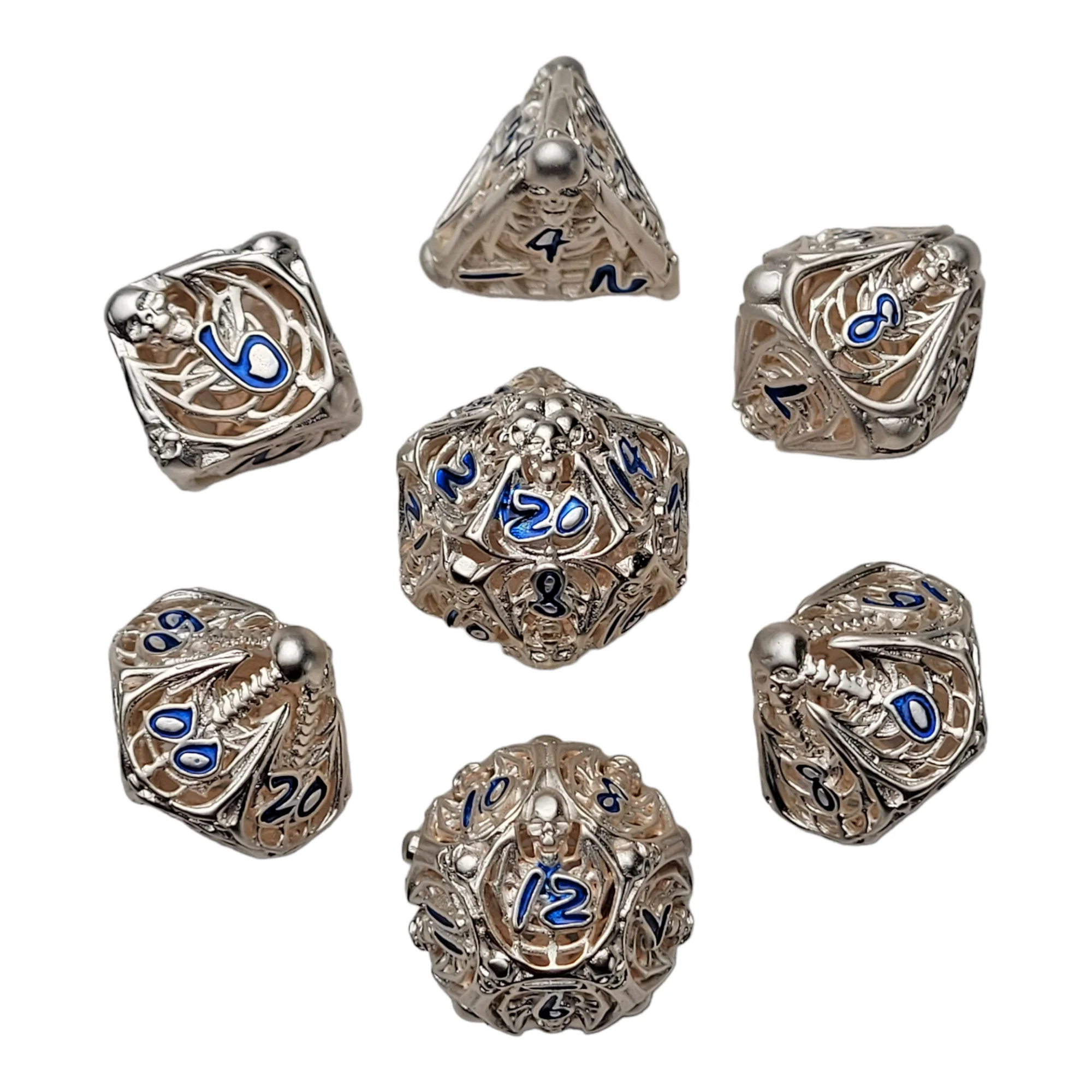 Lich's Throne Silver Hollow Metal RPG Dice Set | Gamers Paradise