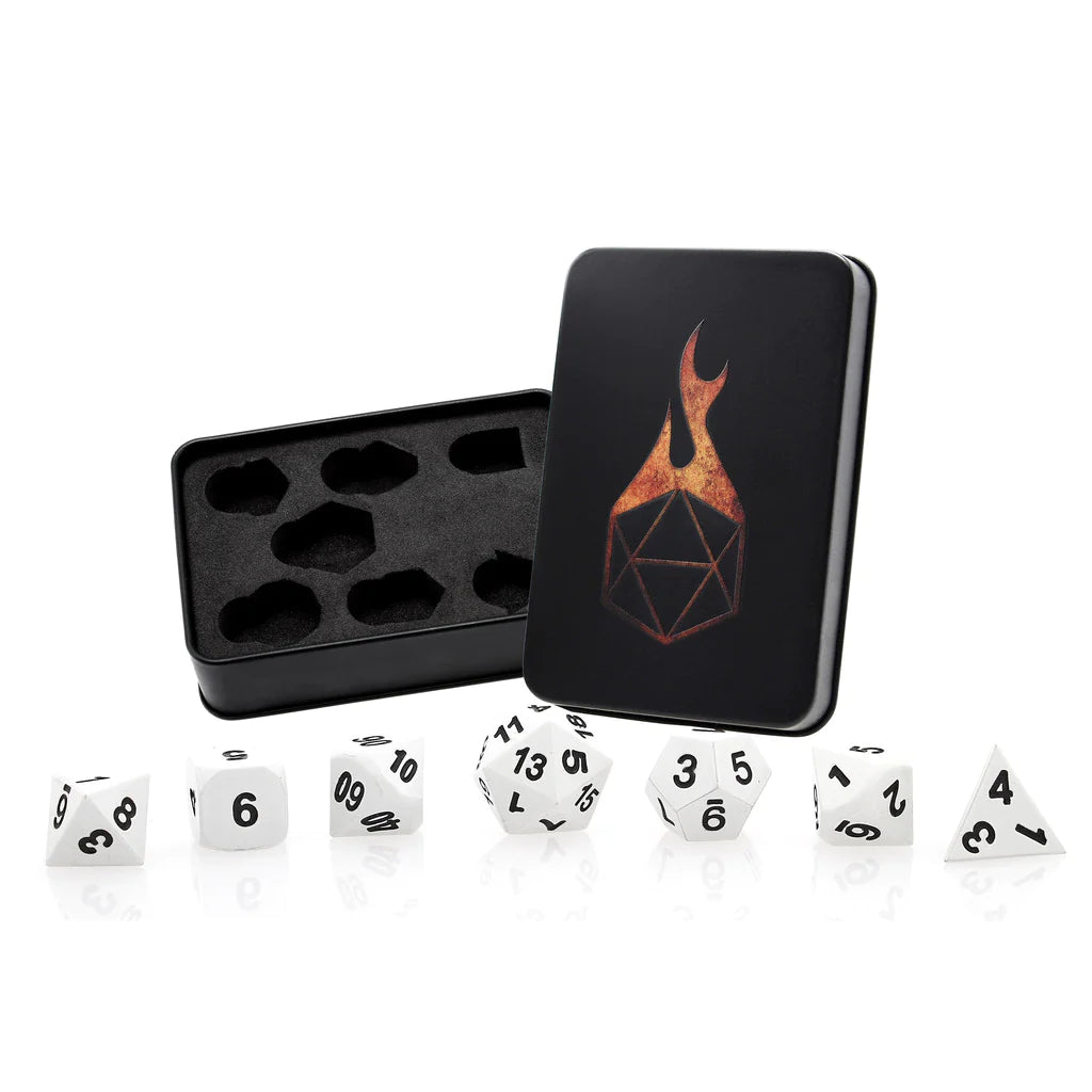 Ghost Set of 7 Metal Dice | Gamers Paradise