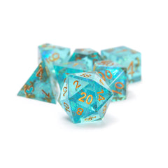 SIRIUS DICE: 7ct PolyDice Sharp Aqua Fairy | Gamers Paradise