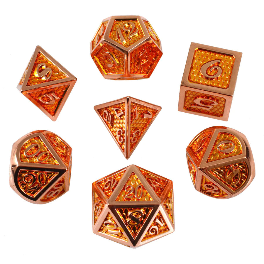 Sun Dragon 7-Piece Metal Dice Set | Gamers Paradise