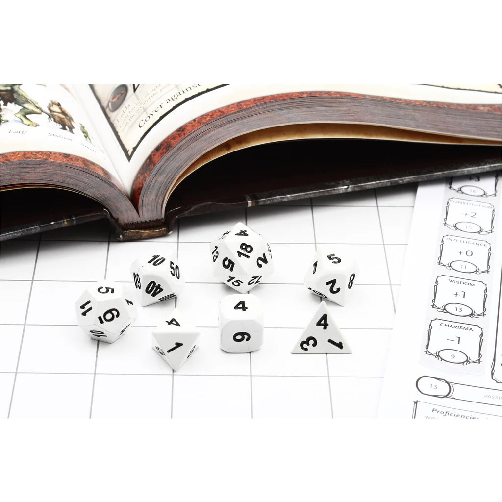 Ghost Set of 7 Metal Dice | Gamers Paradise