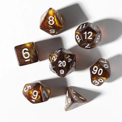 SIRIUS DICE: 7ct PolyDice Treasure Topaz | Gamers Paradise