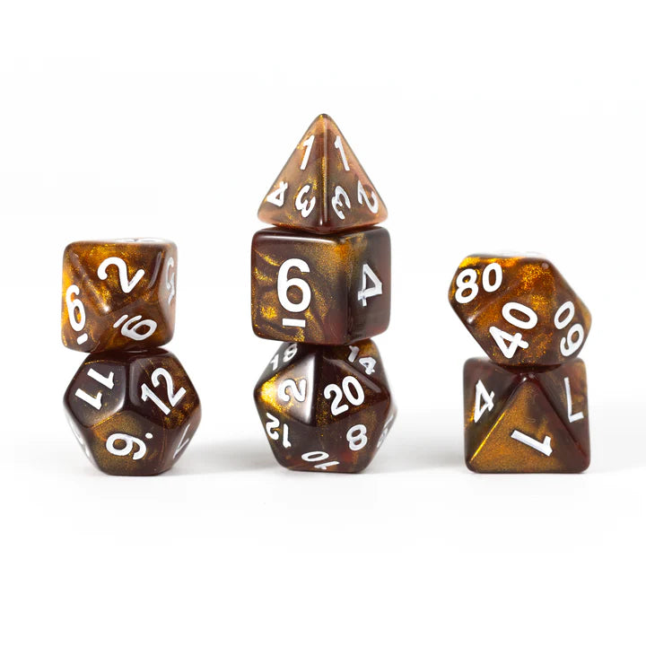 SIRIUS DICE: 7ct PolyDice Treasure Topaz | Gamers Paradise