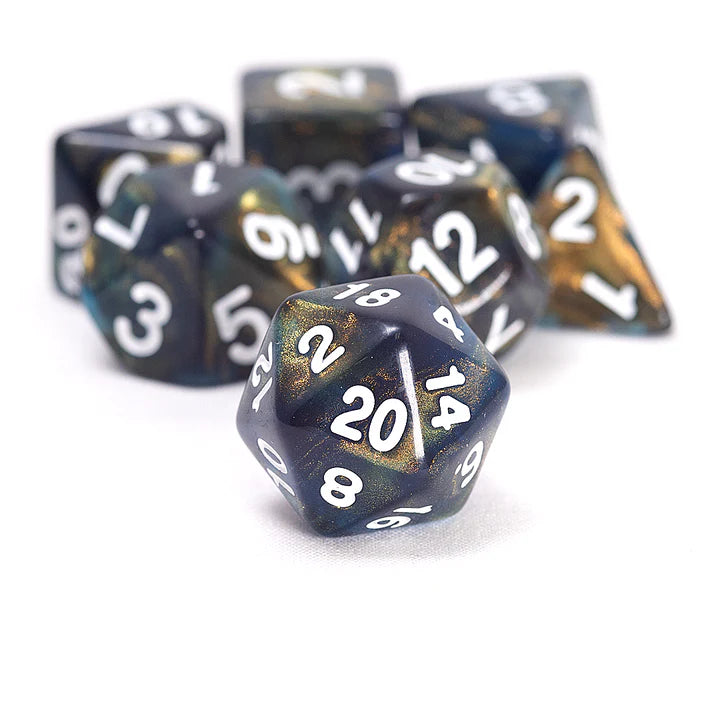 SIRIUS DICE: 7CT POLY DICE SET: TREASURE SERIES: ONYX | Gamers Paradise