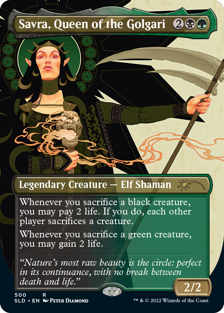 Savra, Queen of the Golgari (Borderless) [Secret Lair Drop Series] | Gamers Paradise