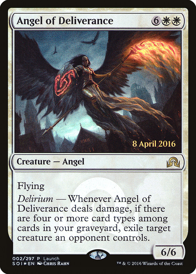 Angel of Deliverance (Launch) [Shadows over Innistrad Promos] | Gamers Paradise