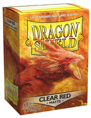 Dragon Shield: Standard 100ct Sleeves - Clear Red (Matte) | Gamers Paradise