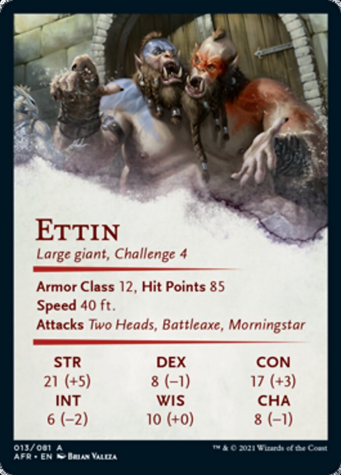 Ettin Art Card (Gold-Stamped Signature) [Dungeons & Dragons: Adventures in the Forgotten Realms Art Series] | Gamers Paradise