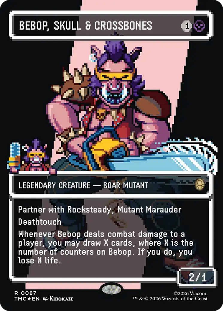 Bebop, Skull & Crossbones (Borderless) (Surge Foil) [Teenage Mutant Ninja Turtles Commander] | Gamers Paradise