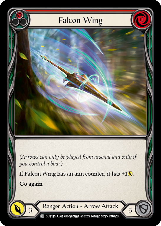 Falcon Wing (Red) [OUT115] (Outsiders)  Rainbow Foil | Gamers Paradise