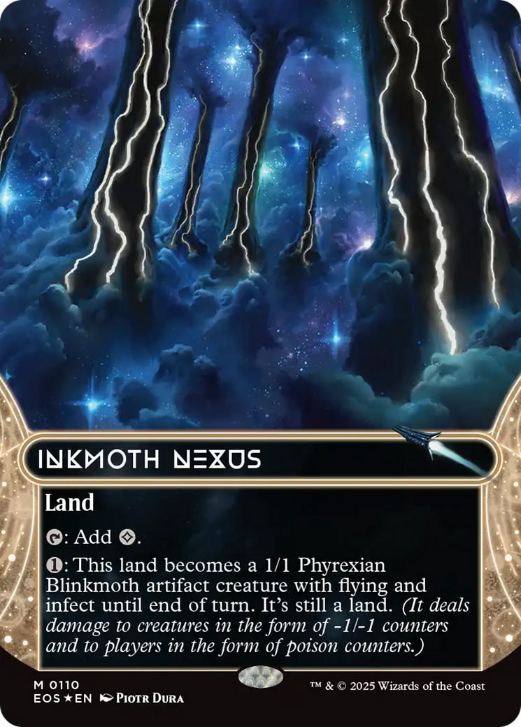 Inkmoth Nexus (0110) (Borderless) (Galaxy Foil) [Edge of Eternities: Stellar Sights] | Gamers Paradise