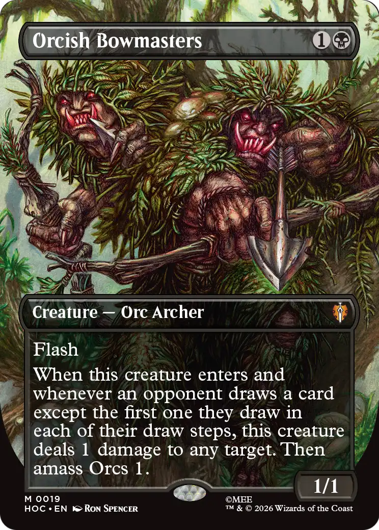 Orcish Bowmasters (Borderless) (Surge Foil) [The Hobbit: Eternal-Legal] | Gamers Paradise
