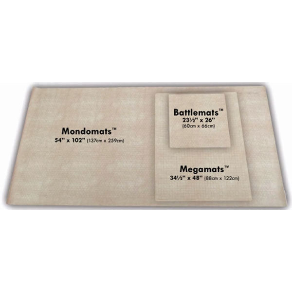 BATTLEMAT - REVERSIBLE: 1 INCH SQUARES AND HEXES, 23 1/2 X 26 INCHES | Gamers Paradise