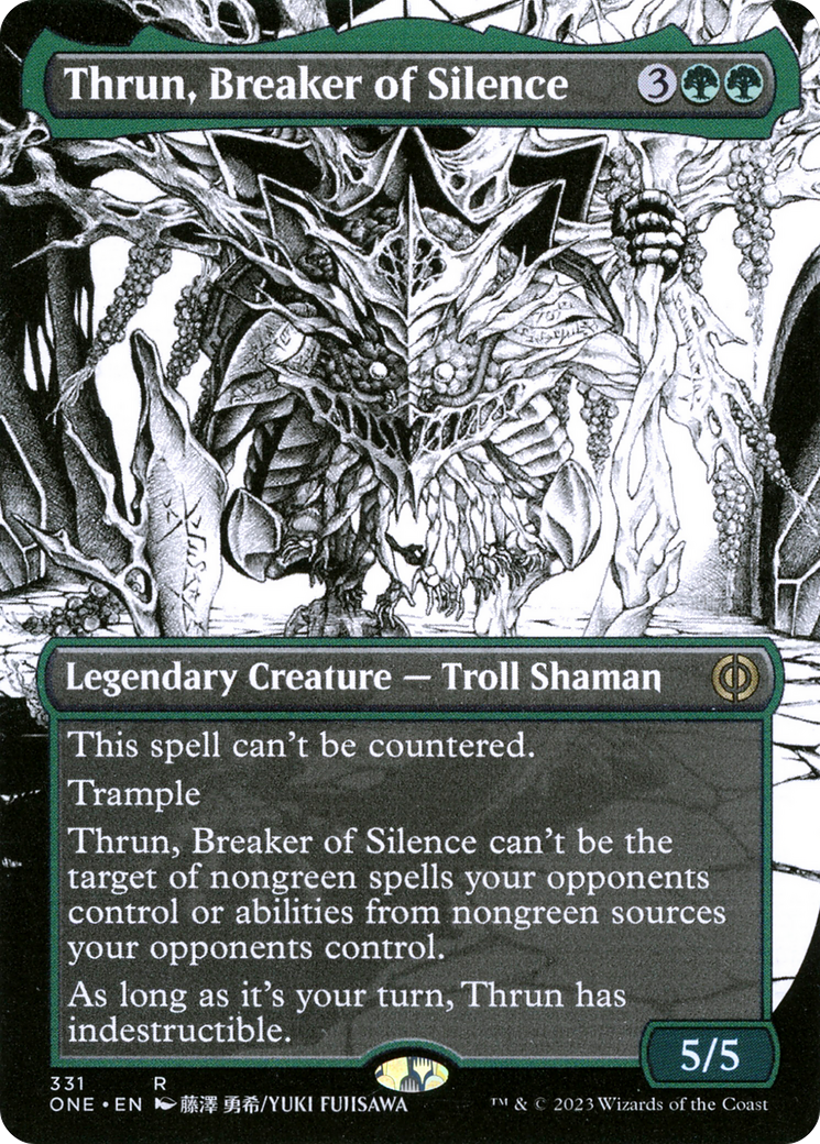 Thrun, Breaker of Silence (Borderless Manga) [Phyrexia: All Will Be One] | Gamers Paradise