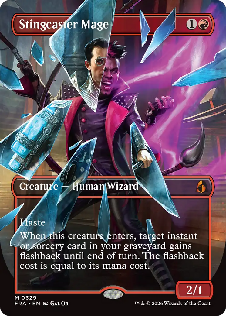 Stingcaster Mage (Borderless) (Facet Foil) [Reality Fracture] | Gamers Paradise