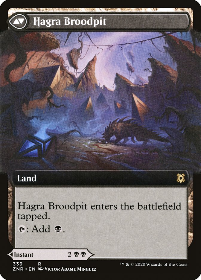 Hagra Mauling // Hagra Broodpit (Extended Art) [Zendikar Rising] | Gamers Paradise