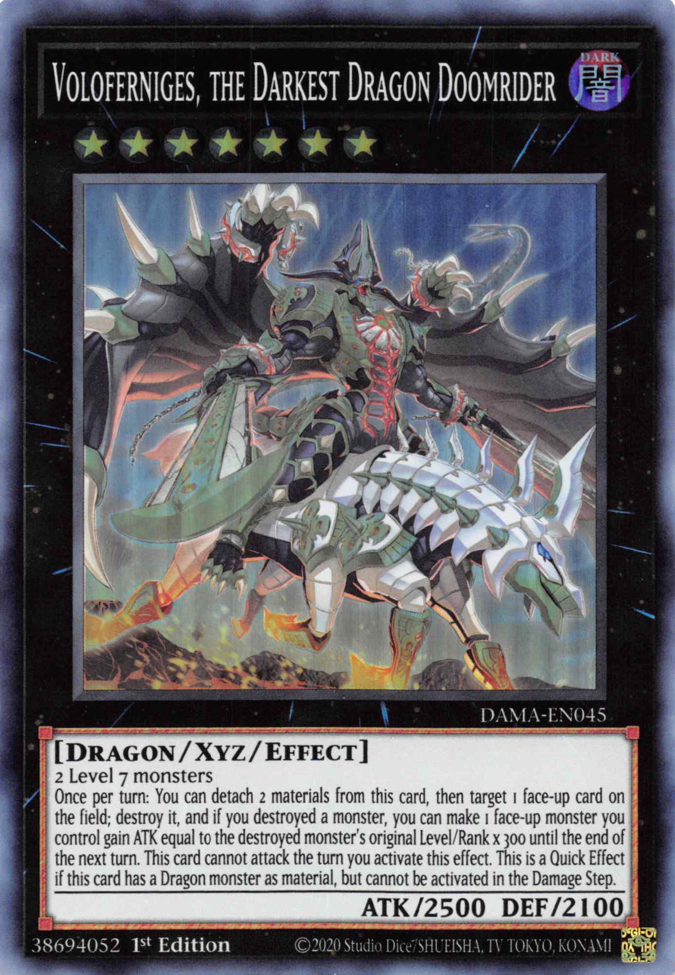 Voloferniges, the Darkest Dragon Doomrider [DAMA-EN045] Super Rare | Gamers Paradise