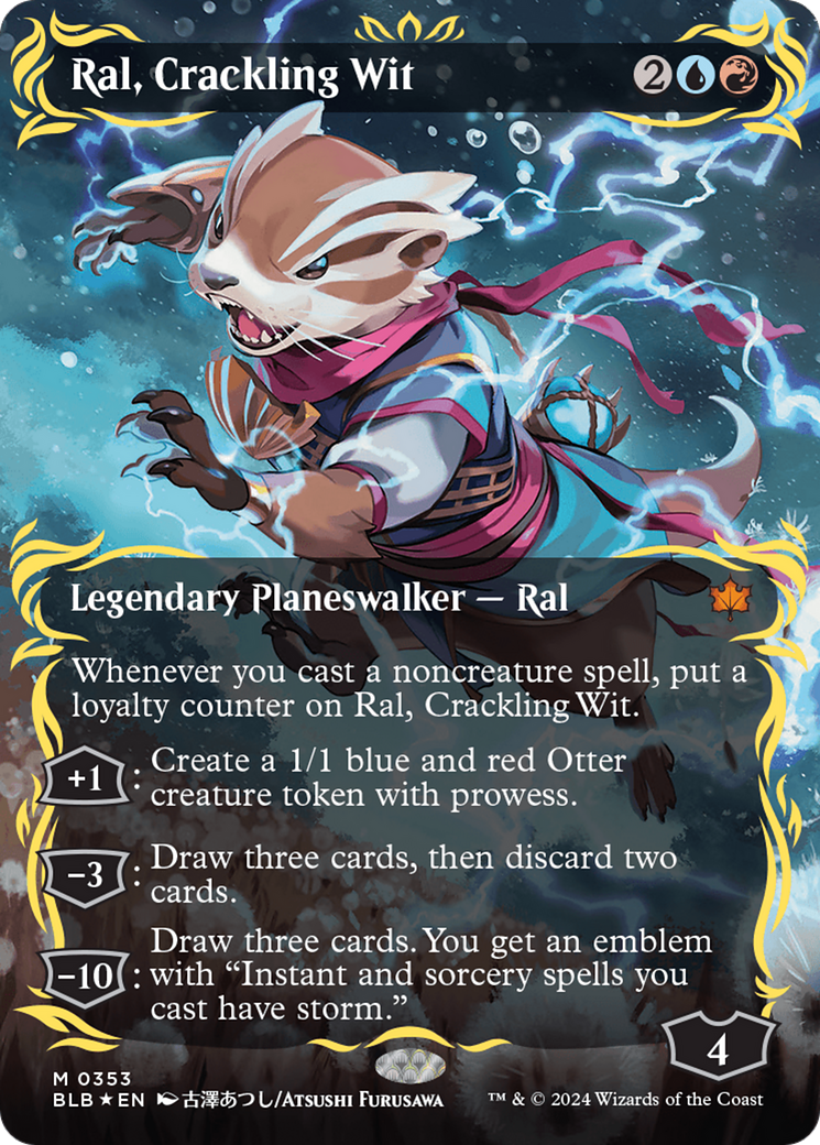 Ral, Crackling Wit (Borderless) (Raised Foil) [Bloomburrow] | Gamers Paradise