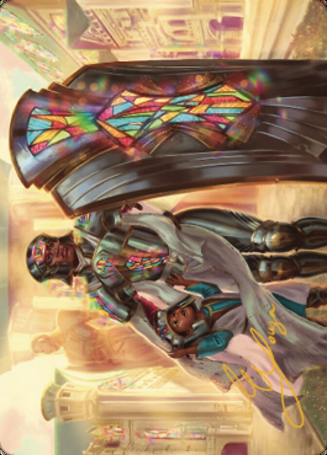 Guardian of New Benalia Art Card (Gold-Stamped Signature) [Dominaria United Art Series] | Gamers Paradise