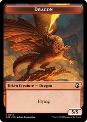 Dragon (Ripple Foil) // Copy Double-Sided Token [Modern Horizons 3 Commander Tokens] | Gamers Paradise