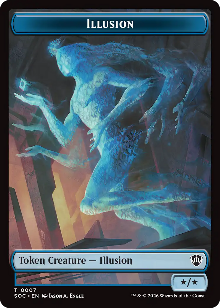 Spirit (0006) // Illusion Double-Sided Token [Secrets of Strixhaven Commander Tokens] | Gamers Paradise