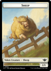 Treasure // Sheep Double-Sided Token [Outlaws of Thunder Junction Tokens] | Gamers Paradise