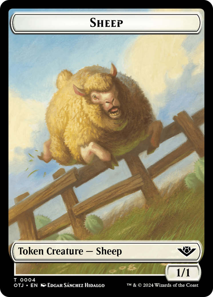 Sheep Token [Outlaws of Thunder Junction Tokens] | Gamers Paradise