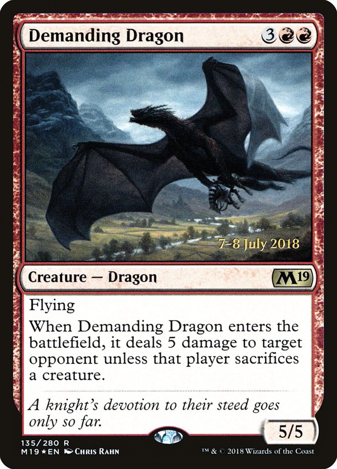 Demanding Dragon [Core Set 2019 Prerelease Promos] | Gamers Paradise