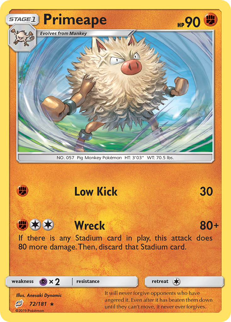 Primeape (72/181) [Sun & Moon: Team Up] | Gamers Paradise
