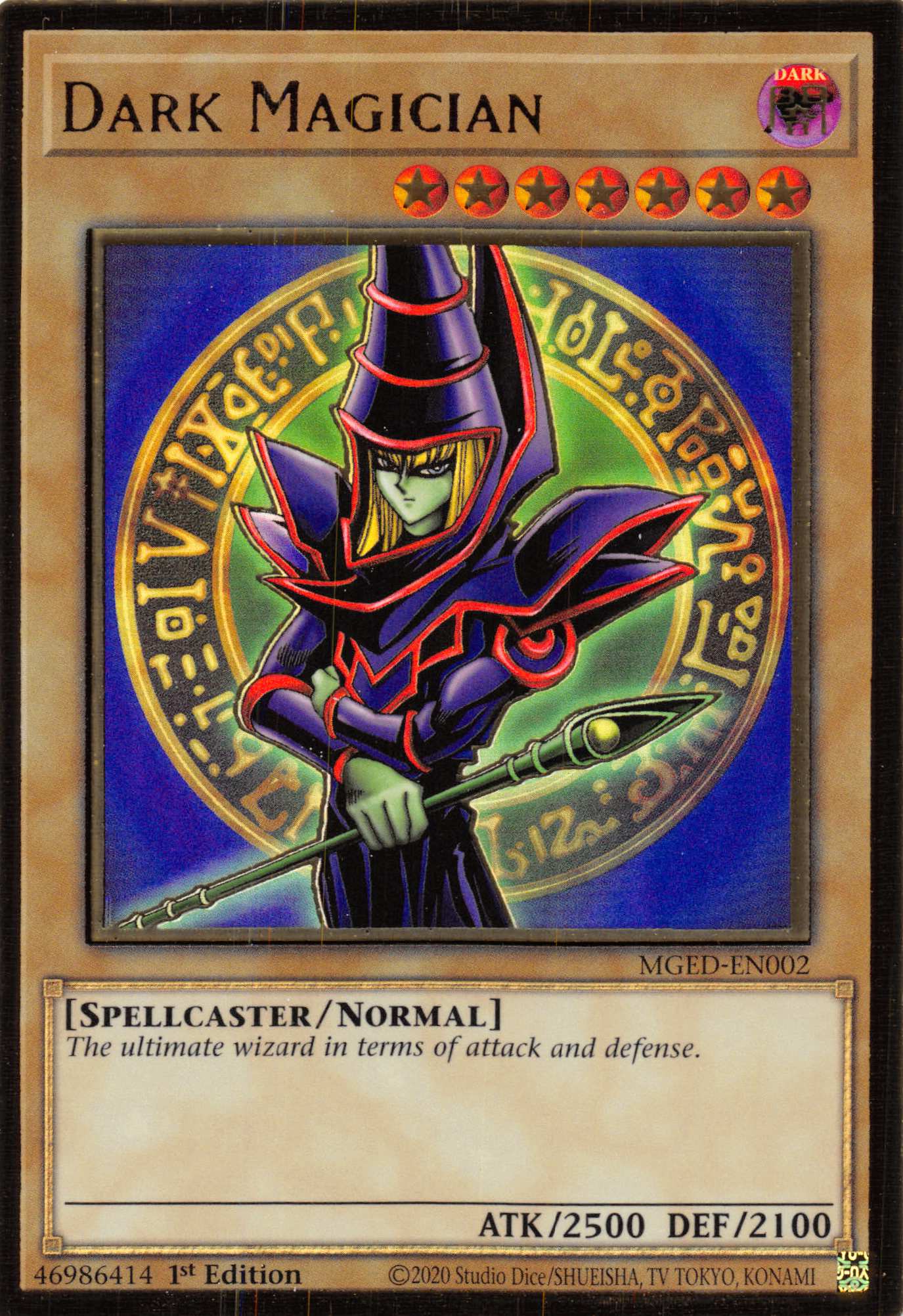 Dark Magician (Alternate Art) [MGED-EN002] Gold Rare | Gamers Paradise