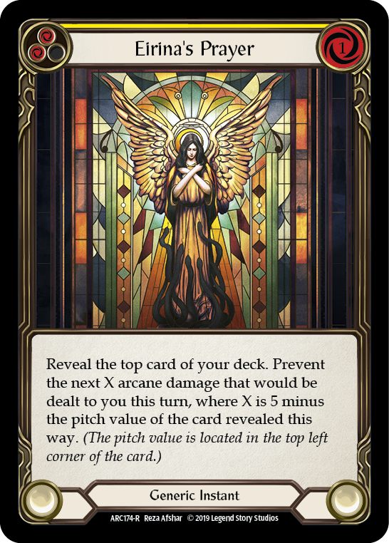 Eirina's Prayer (Yellow) [ARC174-R] (Arcane Rising)  1st Edition Normal | Gamers Paradise