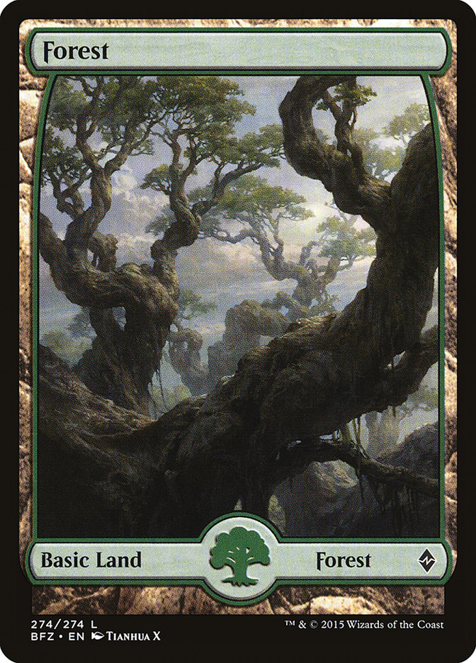 Forest (274) (Full Art) [Battle for Zendikar] | Gamers Paradise